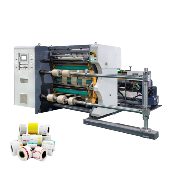 RTYS-1400C shaftless 3 inch and 6 inch core roll adhesive label paper slitter and rewinder for sale